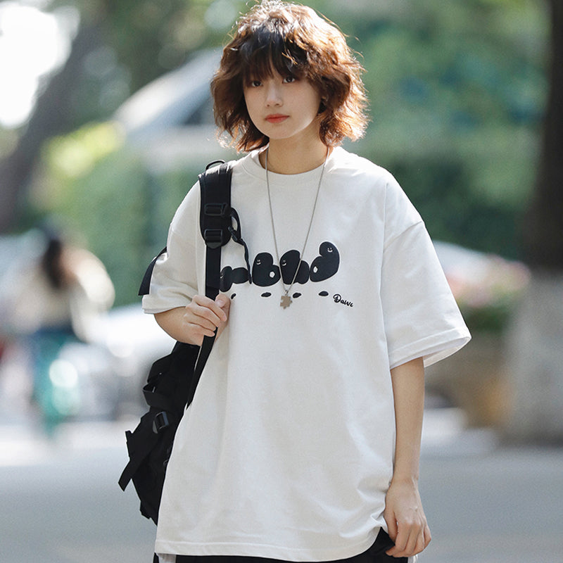 【OneFish Shop】재미있는 커플용 순면 T셔츠 ls042501