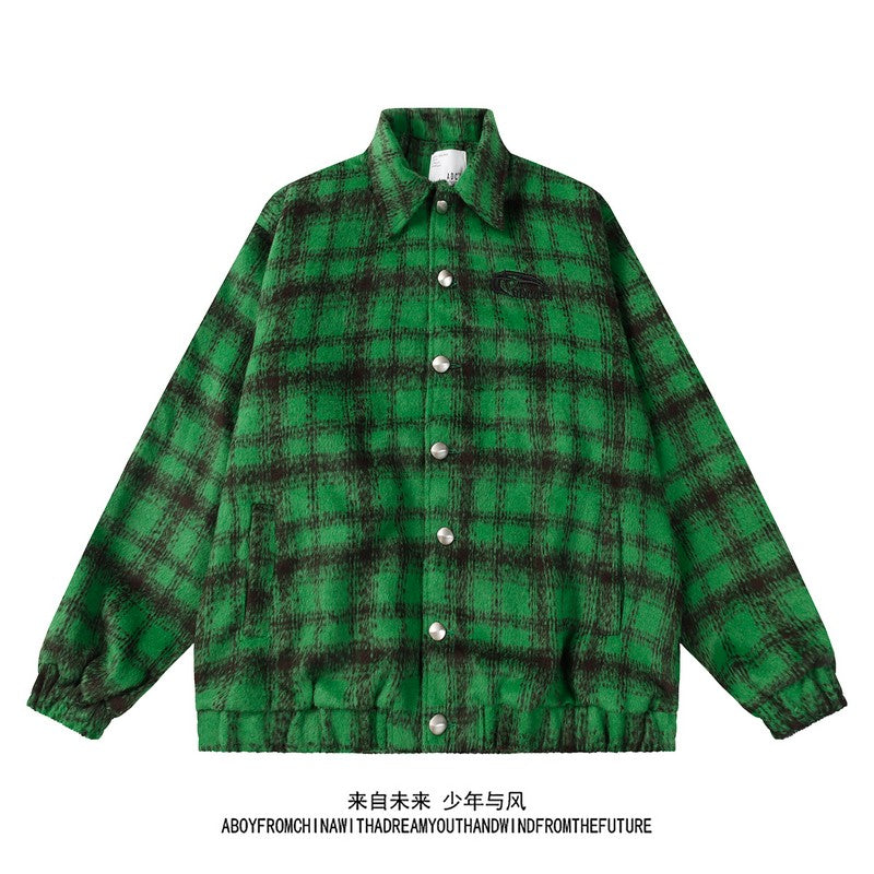 【Onefish Shop】チェック柄 カジュアル 秋冬 広めのカッティングLS2310141