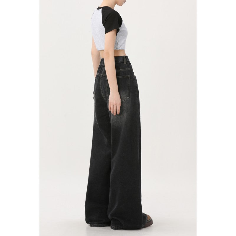 【Onefish】2023年モデルのアメリカンストリートスタイルルーズフィットストレートジーンズ LS0815