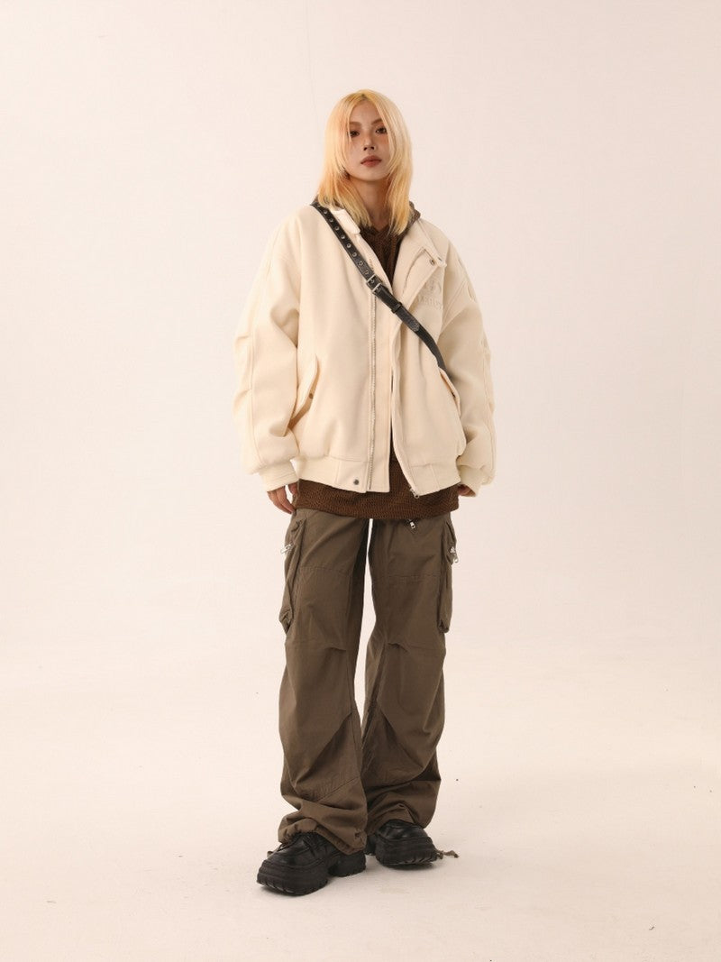 【Onefish Shop】スタンドカラーウールコットンジャケット LS2392401