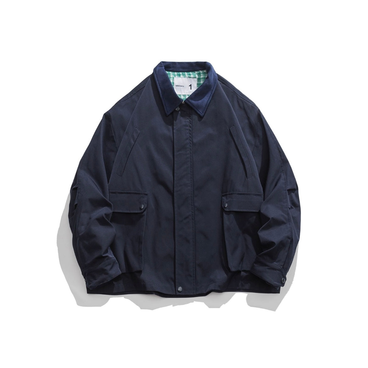 【Onefish Shop】빈티지풍 컬러 콤비 칼라 첨부 재킷 LS050302