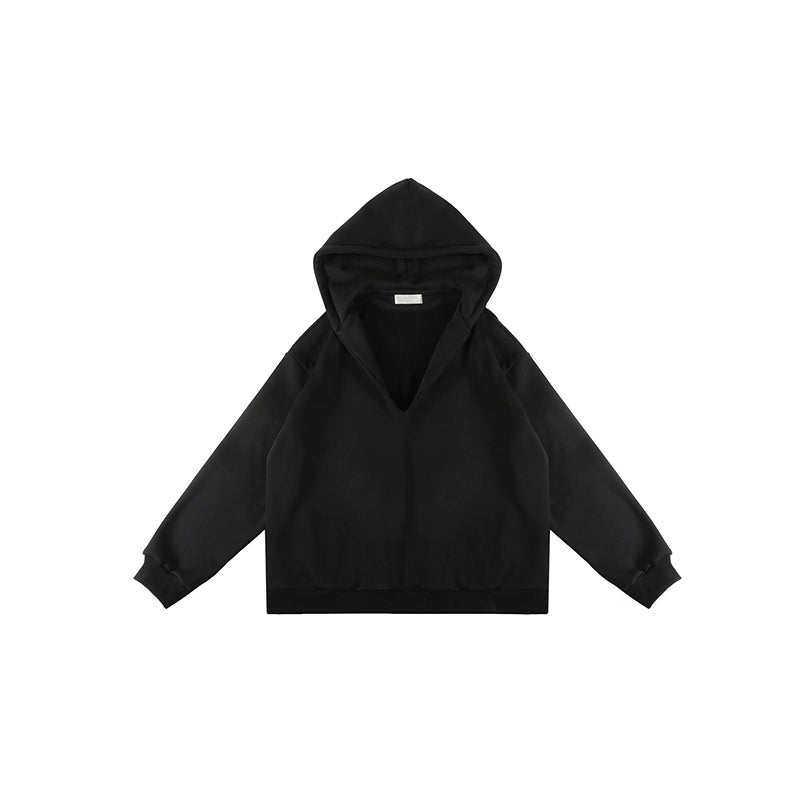 【Onefish Shop】Vネックフード付き厚手スウェット・レディース秋冬用 LS2411011