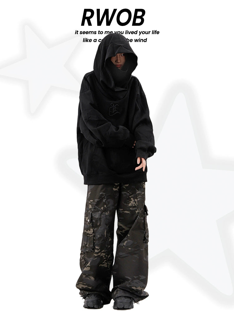 【Onefish Shop】忍者フード付きスウェット LS2409262