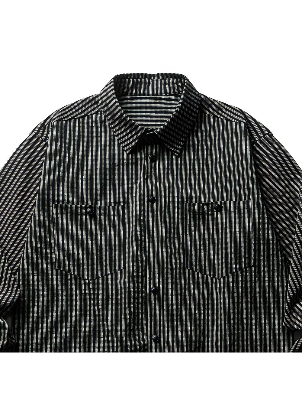 【Onefish Shop】チェック柄 ポケット ワーク 長袖 シャツ(2Colors)241730