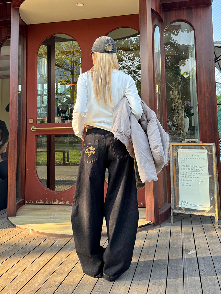 【Onefish Shop】春夏新作 ユニセックス ワイドレッグデニムパンツ