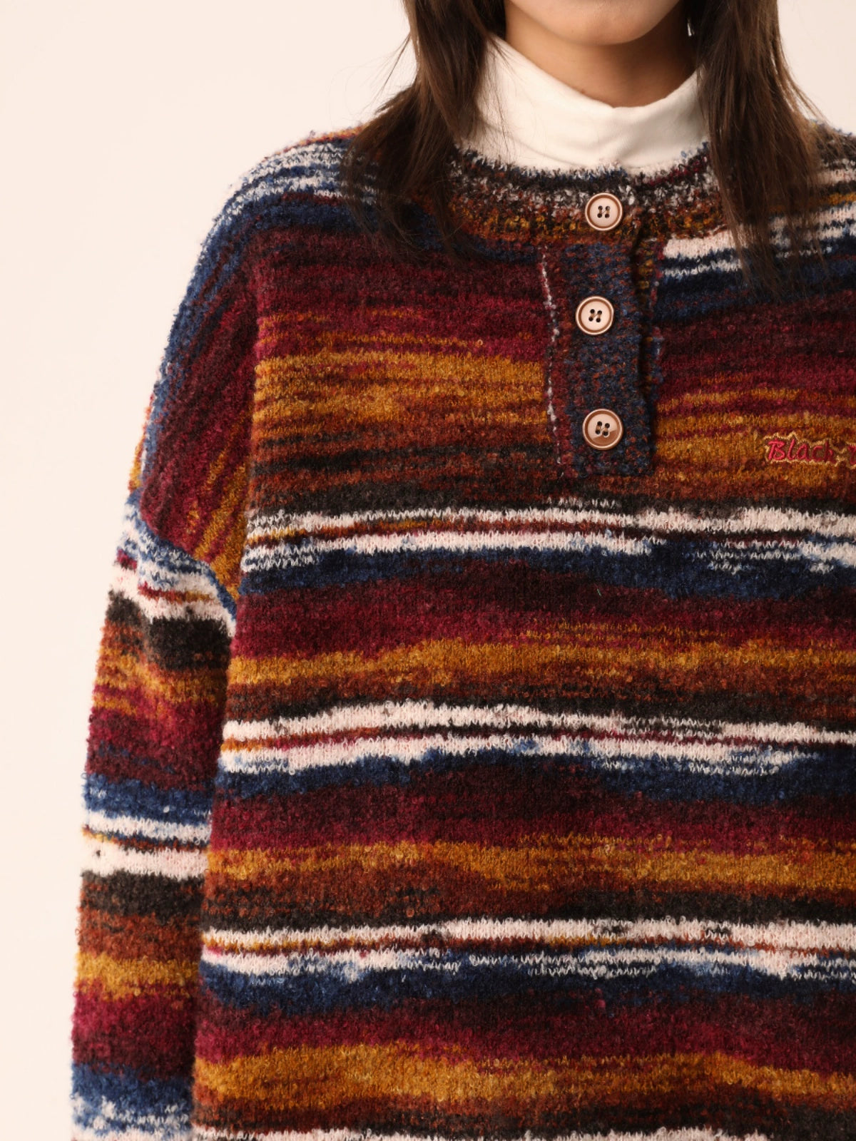 【Onefish Shop】ユニセックスカラーブロックルーズニット LS231111