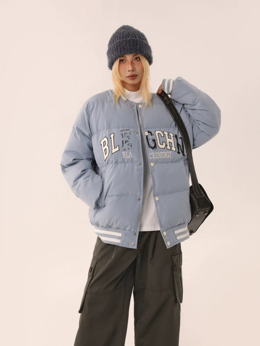 【Onefish Shop】レターエンブロイダリーアメリカンベースボールコットンジャケット LS2310171