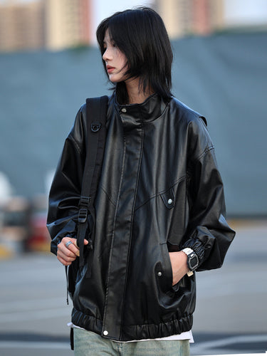 【Onefish Shop】2023秋冬PUレザージャケット LS2311031