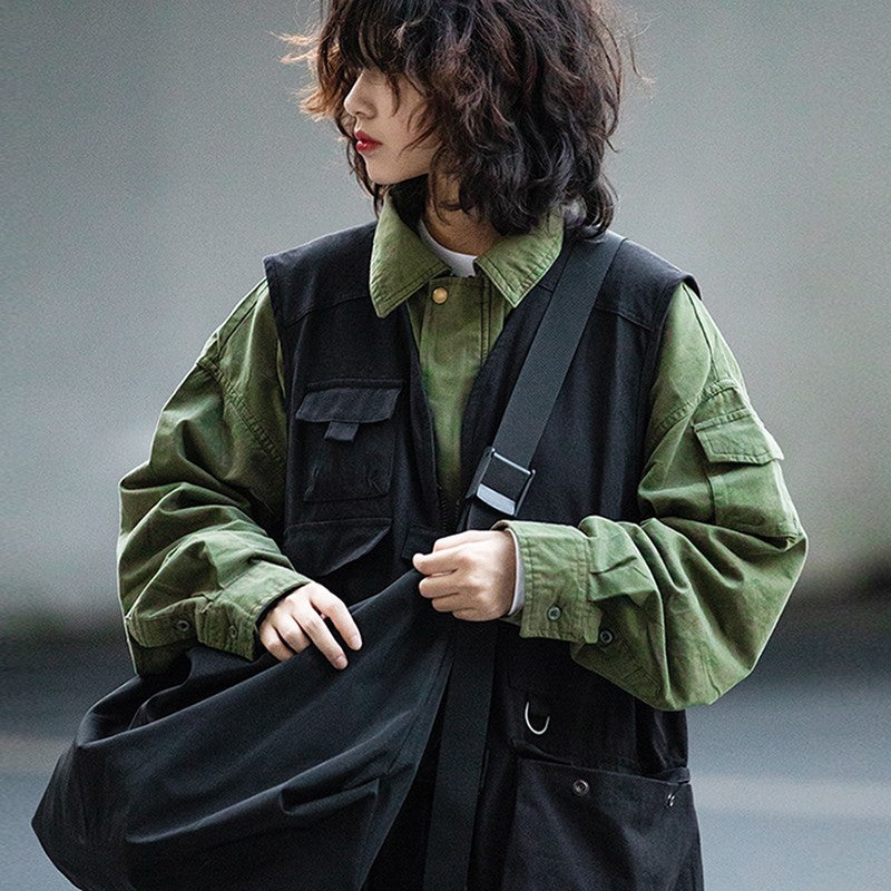 【OneFish Shop】카고 베스트 다포켓 다기능 여름 베스트 유니섹스 LS042001