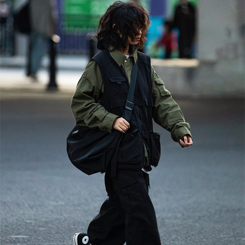 【OneFish Shop】카고 베스트 다포켓 다기능 여름 베스트 유니섹스 LS042001