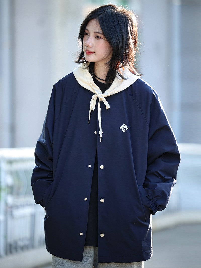 【Oneblue Shop】フェイクレイヤードフード付きジャケット LS239131