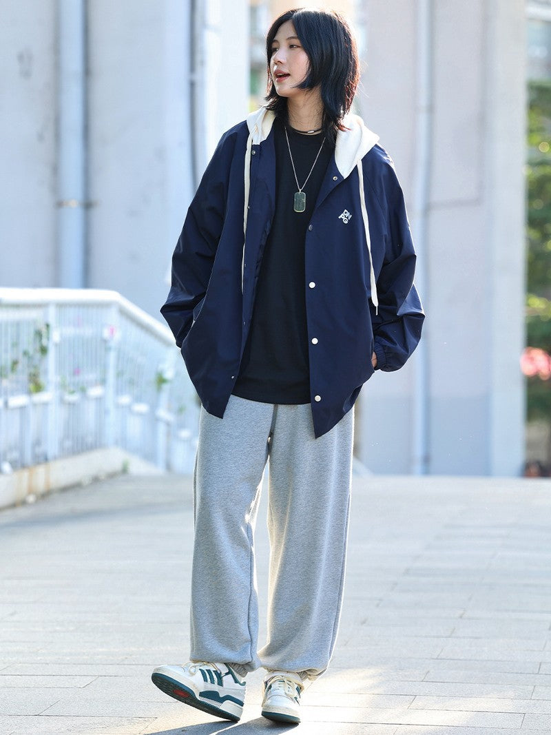 【Oneblue Shop】フェイクレイヤードフード付きジャケット LS239131