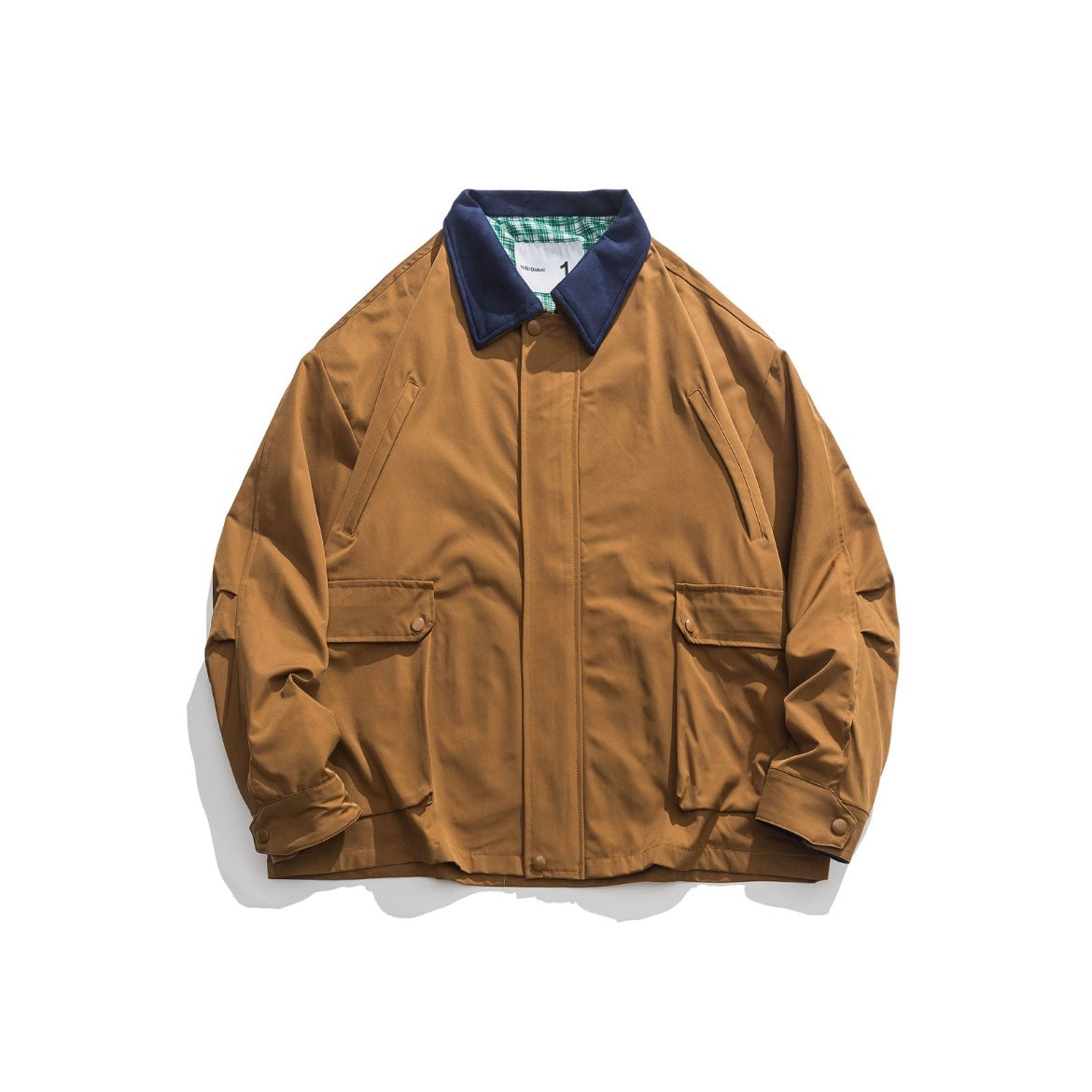 【Onefish Shop】빈티지풍 컬러 콤비 칼라 첨부 재킷 LS050302