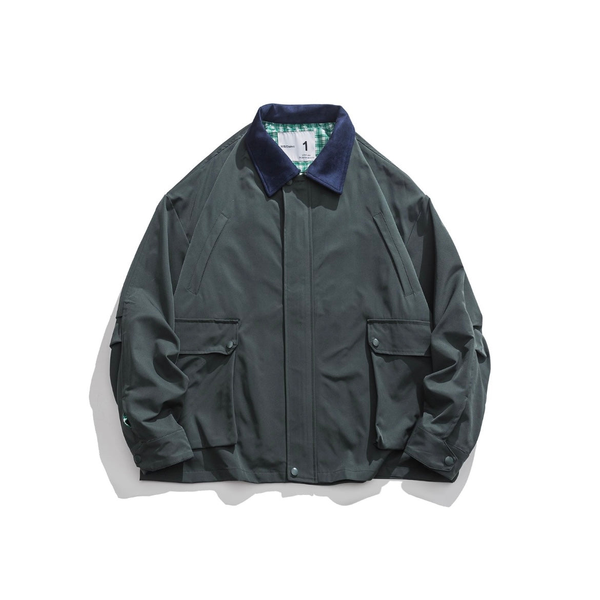 【Onefish Shop】빈티지풍 컬러 콤비 칼라 첨부 재킷 LS050302