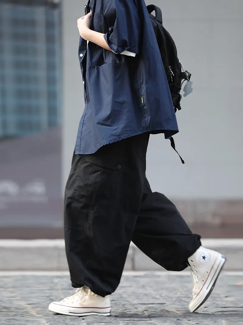 OneFish Shop/카고 팬츠 남녀 통용 해외 트렌드 무지 레귤러 길이 레귤러 웨스트 포켓 디자인