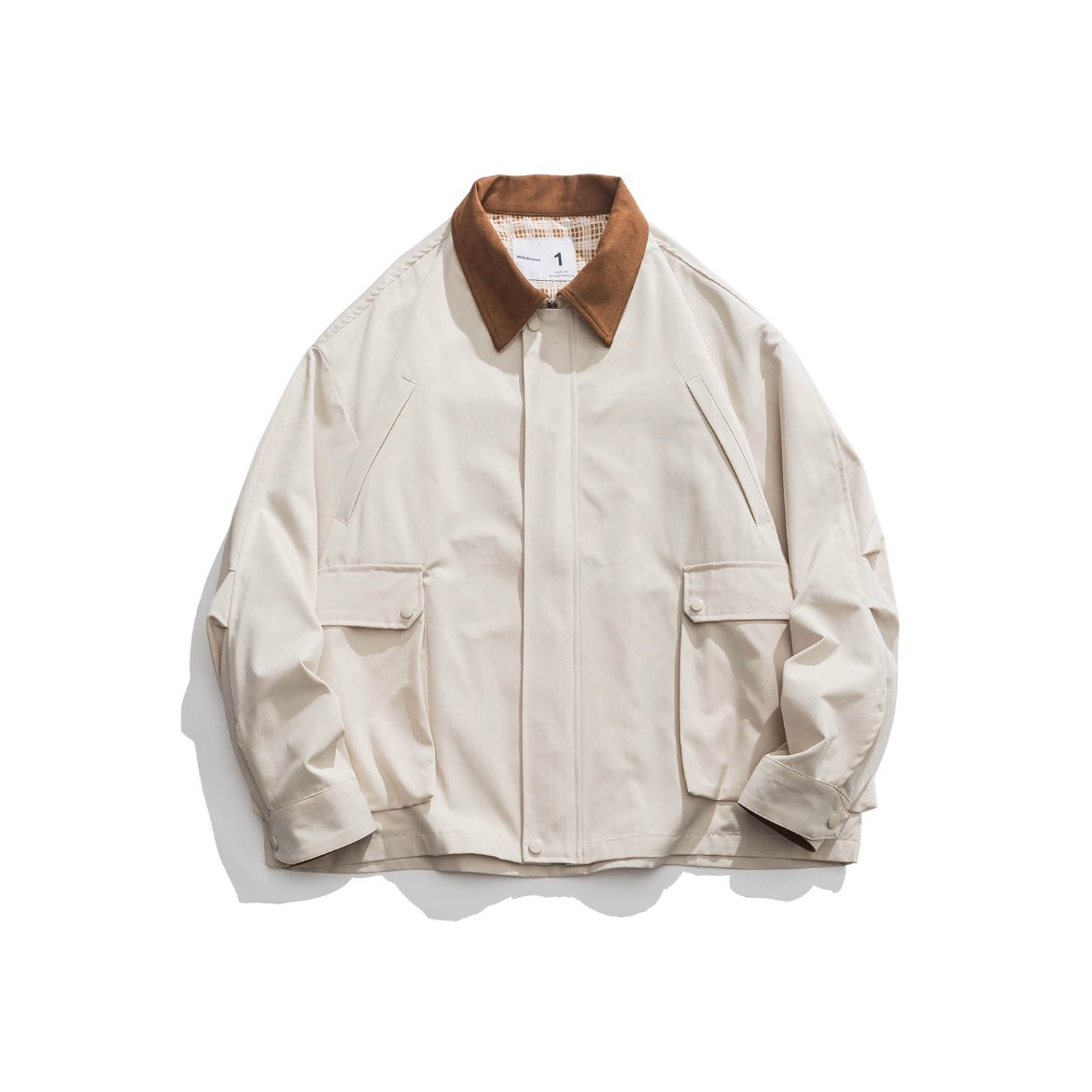 【Onefish Shop】빈티지풍 컬러 콤비 칼라 첨부 재킷 LS050302