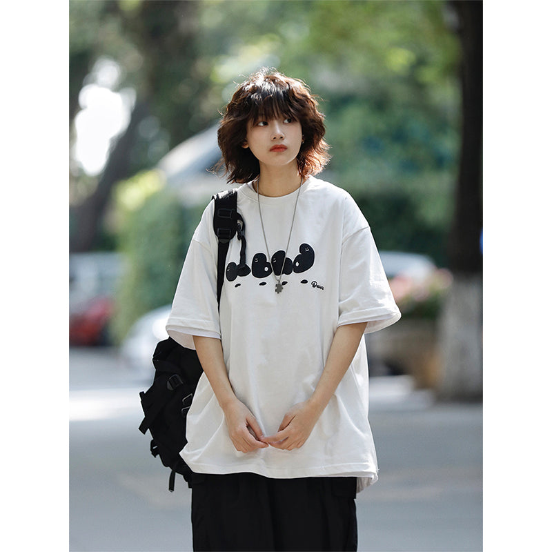 [OneFish Shop] Funny couple pure cotton T-shirt ls042501