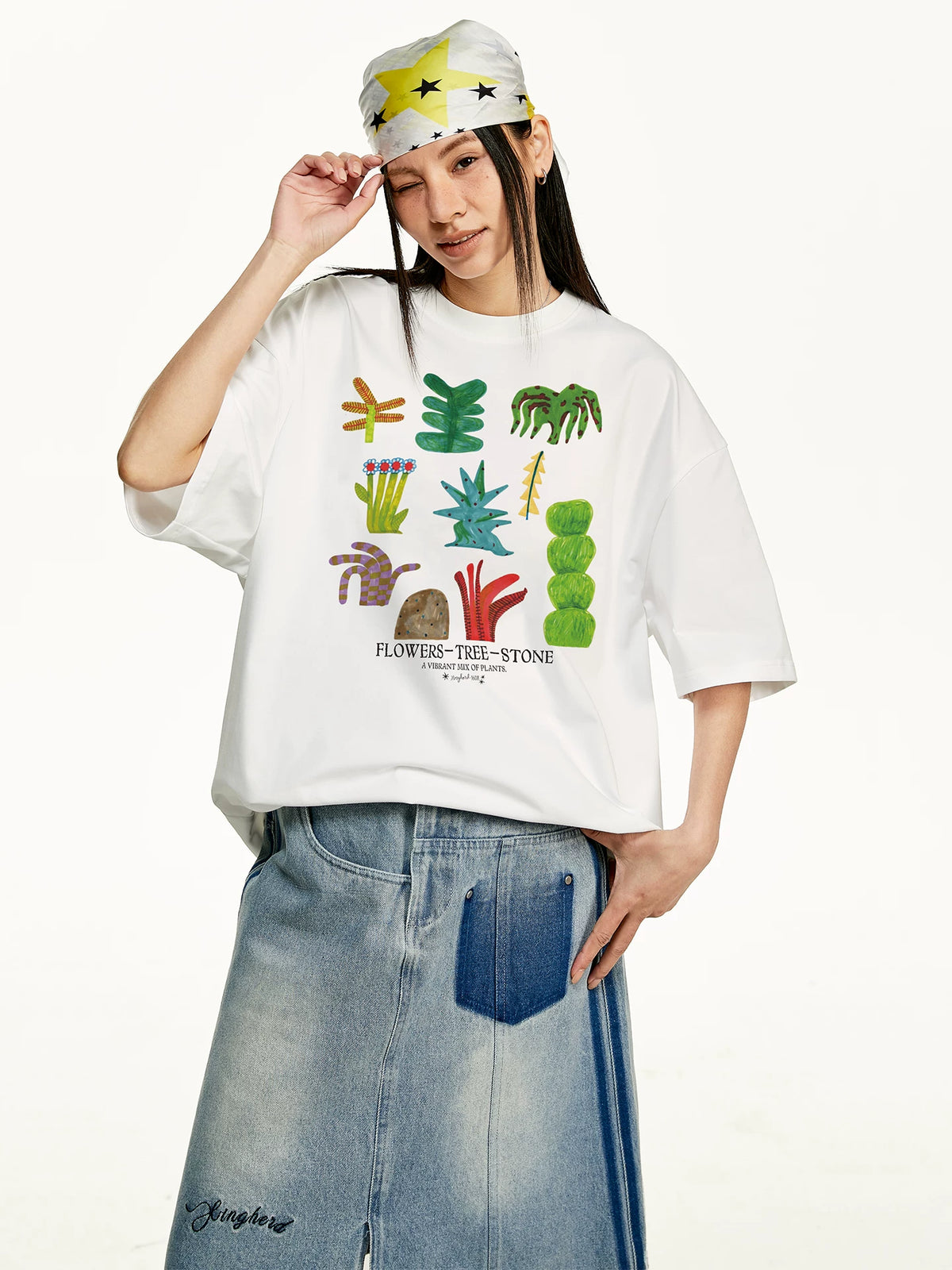 【Yoyopicks】吸汗速乾 グラフィックプリント 半袖 Tシャツ242030