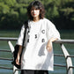 [Onefish Shop 】レタープリント ドロップショルダー 半袖 Tシャツ（2Colors）242075