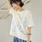 【Yoyopicks】アニマル手描きプリント オーバーサイズTシャツ / ユニセックス ls2606102