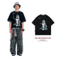 【Yoyopicks】猫グラフィックプリント 半袖 クルーネック Tシャツ（4Colors）242060