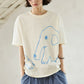 【Yoyopicks】アニマル手描きプリント オーバーサイズTシャツ / ユニセックス ls2606102