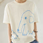 【Yoyopicks】アニマル手描きプリント オーバーサイズTシャツ / ユニセックス ls2606102