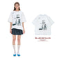 【Yoyopicks】猫グラフィックプリント 半袖 クルーネック Tシャツ（4Colors）242060