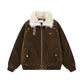 【Onefish Shop】衿ファー フェイクムートン B-3 フライトジャケット / ビッグシルエット ワークブルゾン Ls2601011