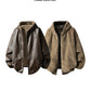 【Onefish Shop】【2WAY/リバーシブル】フェイクレザー×ボア フーデッドブルゾン  LS2601141