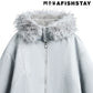 【Onefish Shop】フェイクファー付 ビッグシルエット ジップアップ フードブルゾン LS25123003
