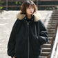 【Onefish Shop】フェイクファー付 ビッグシルエット ジップアップ フードブルゾン LS25123003