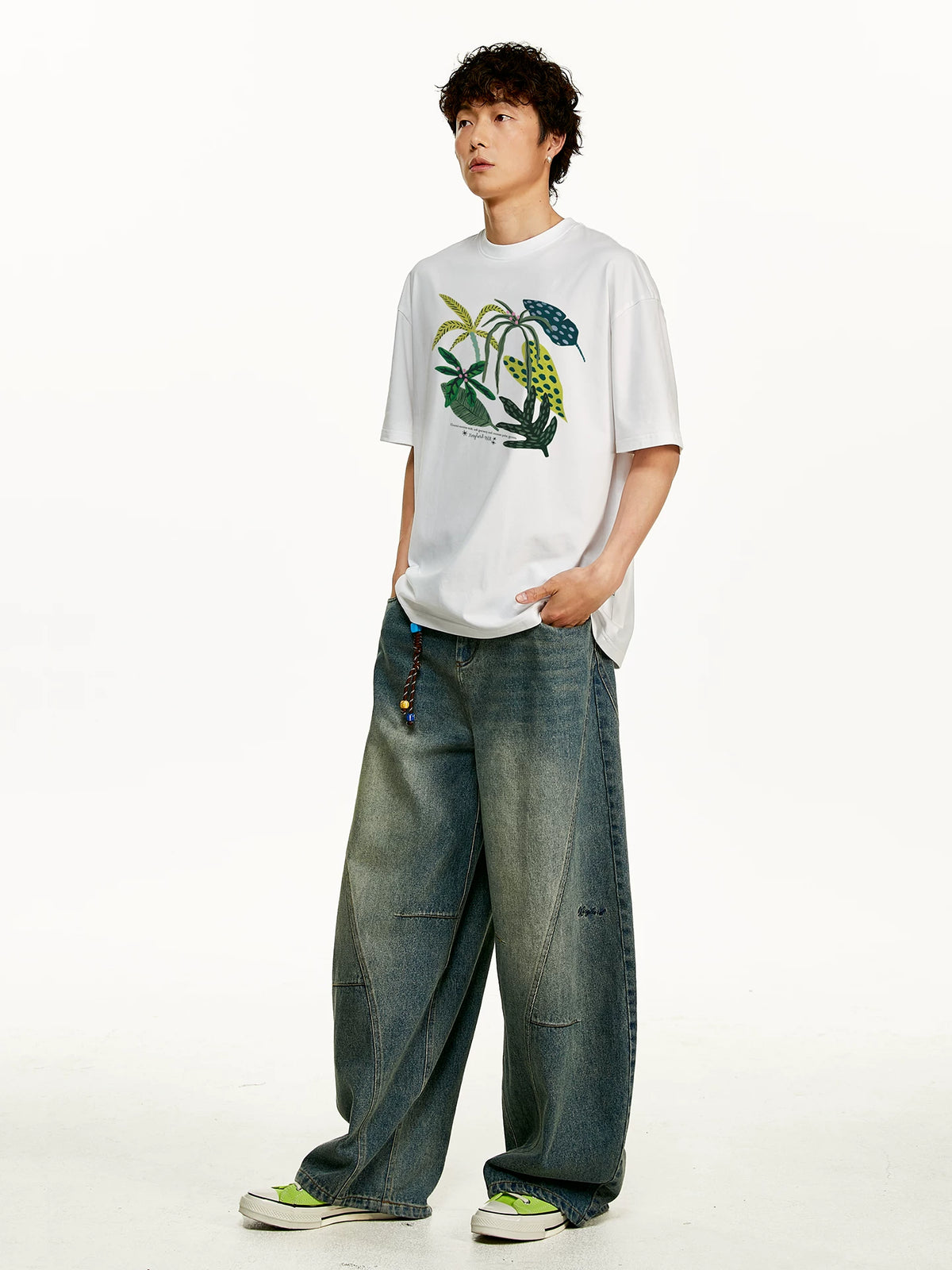 【Onefish Shop】サマーニット 半袖 クルーネック プルオーバー242045