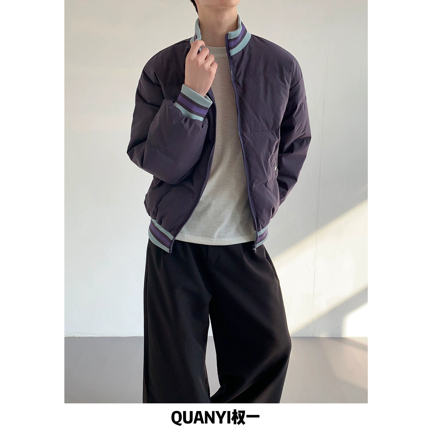 【Onefish Shop】【UNISEX】ボリュームネック ワイド ダウンジャケット / ビッグシルエット パディングブルゾン LS26011466