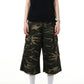 【Onefish Shop】カーゴパンツ 7分丈 ポケット アメリカン ルーズ 迷彩柄 レトロ cargo pants LS2408143