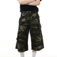 【Onefish Shop】カーゴパンツ 7分丈 ポケット アメリカン ルーズ 迷彩柄 レトロ cargo pants LS2408143