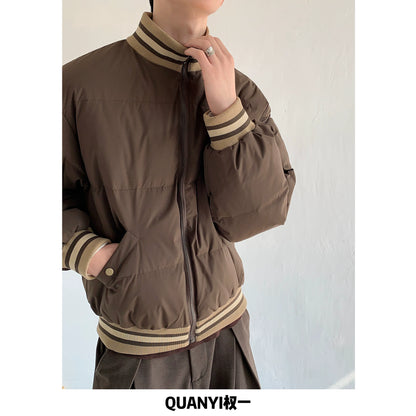 【Onefish Shop】【UNISEX】ボリュームネック ワイド ダウンジャケット / ビッグシルエット パディングブルゾン LS26011466