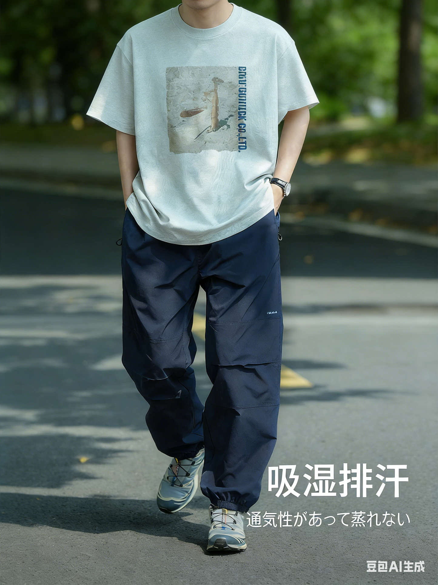 【Onefish Shop】Cool Dry Pants / 接触冷感 吸汗速乾 パンツ N2318